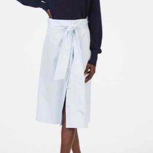Club Monaco Light Blue Midi Skirt Tie Waist